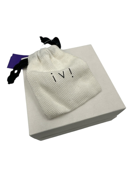 IVI Los Angeles Silver & Gold Rhodium Plated cube detail Seamless Hoop Earrings Silver & Gold