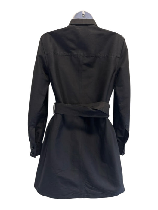Tom Ford Size L Black Cotton & Silk Button Front Long Sleeve Collar Dress Black / L