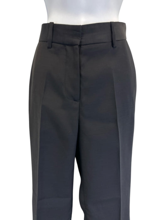 Heirlome Size 2 Black Wool & Silk Trouser Mid Rise Zip Fly Straight Pants Black / 2