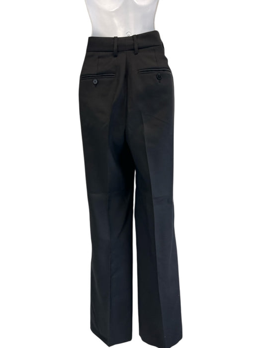 Heirlome Size 2 Black Wool & Silk Trouser Mid Rise Zip Fly Straight Pants Black / 2
