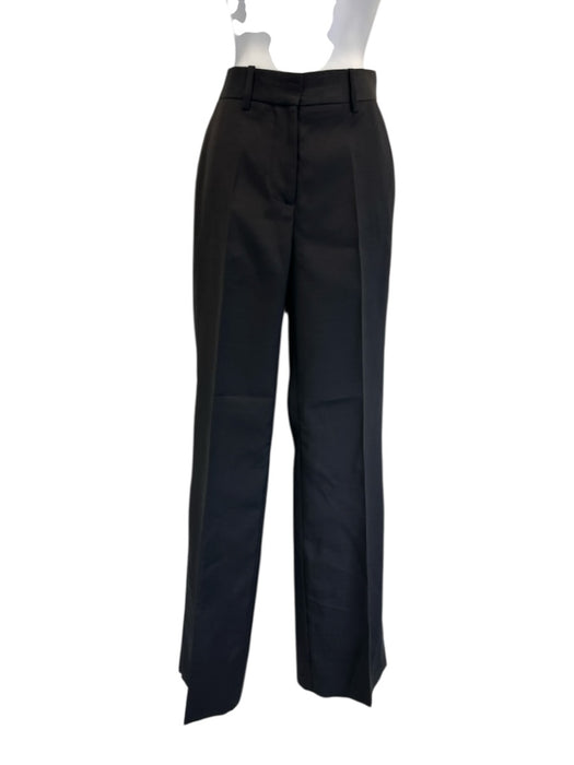 Heirlome Size 2 Black Wool & Silk Trouser Mid Rise Zip Fly Straight Pants Black / 2