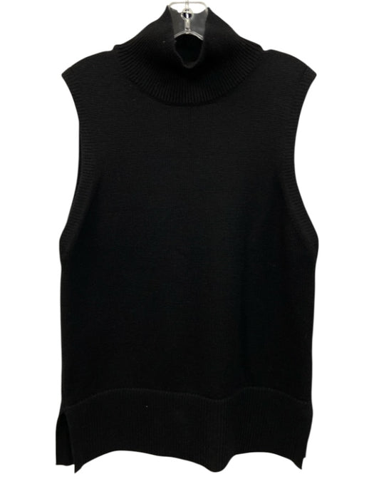Babaton Size S Black Wool Mock Neck Knit Sleeveless Sweater Black / S