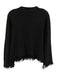 Aqua Size M Black Cashmere Long Sleeve Tassles Sweater Black / M