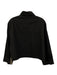 The Tile Club Size XS/S Black Cotton Long Sleeve Button Front Crop Collar Top Black / XS/S