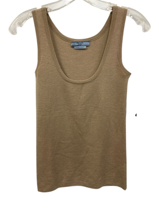 Prada Size Est S Beige Sleeveless Tank Knit Top Beige / Est S