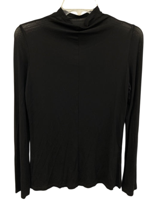 KZ_K STUDIO Size L Black Polyamide Blend Long Sleeve Mock Neck Mesh Top Black / L