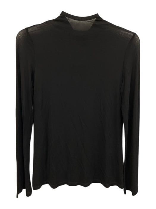 KZ_K STUDIO Size L Black Polyamide Blend Long Sleeve Mock Neck Mesh Top Black / L