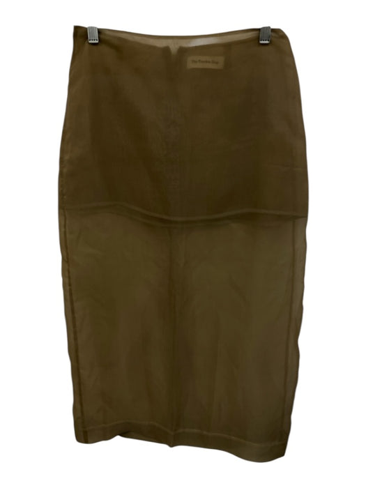 Frankie Shop Size M Gold Sheer Midi Back Zip Skirt Gold / M