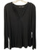 Natori Size L Black Viscose Long Sleeve Split Neck Top Black / L