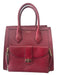 Henri Bendel Red Pebbled Leather 2 Handles Zip Close Gold Hardware Bag Red / M