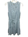Rails Size S Blue Linen Blend Sleeveless Striped V Neck Drawstring Waist Dress Blue / S