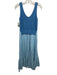 Elan Size M Blue Poly Blend Mixed Fabric Maxi Sleeveless V Neck Dress Blue / M