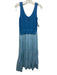Elan Size M Blue Poly Blend Mixed Fabric Maxi Sleeveless V Neck Dress Blue / M