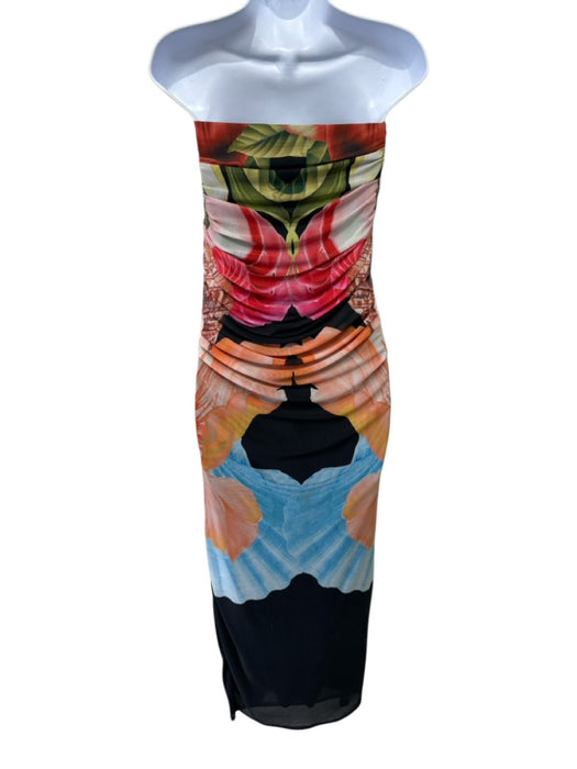 AFRM Size S Red, Orange & Multi Poly Blend floral print Off Shoulder Midi Dress Red, Orange & Multi / S