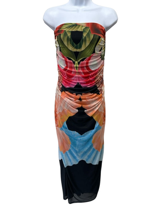 AFRM Size S Red, Orange & Multi Poly Blend floral print Off Shoulder Midi Dress Red, Orange & Multi / S