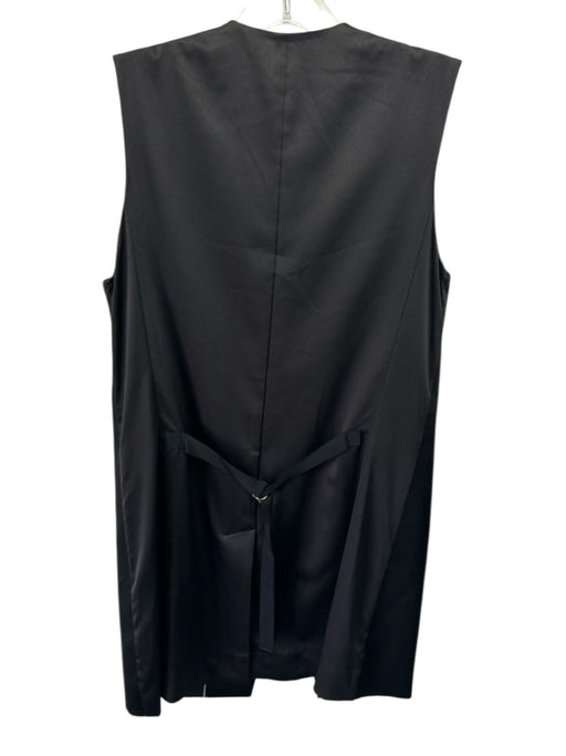 Elizabeth & James Size 4 Black Viscose Blend Sleeveless Satin One Button Vest Black / 4