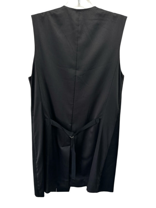 Elizabeth & James Size 4 Black Viscose Blend Sleeveless Satin One Button Vest Black / 4