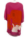 Cedric Brown Size One Size Pink & Orange Silk Abstract Print Tie Waist Top Pink & Orange / One Size