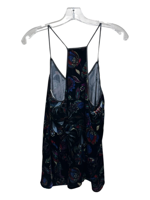 Johnny Was Workshop Size S Black & Multi Rayon & Silk Abstract Floral Tank Top Black & Multi / S