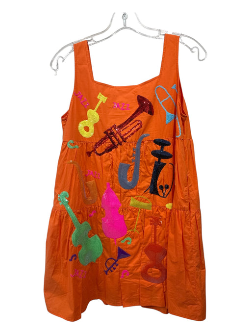 Queen of Sparkles Size XS Orange & Multi Sequined Tiered Skirt Instruments Dress Orange & Multi / XS