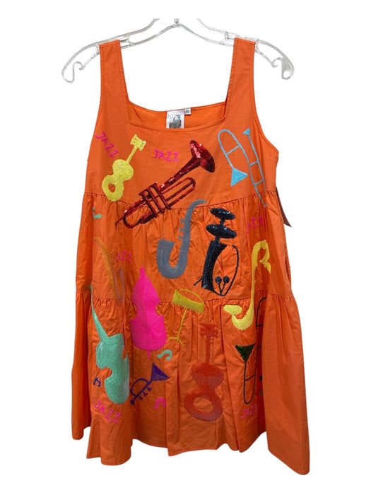 Queen of Sparkles Size XS Orange & Multi Sequined Tiered Skirt Instruments Dress Orange & Multi / XS
