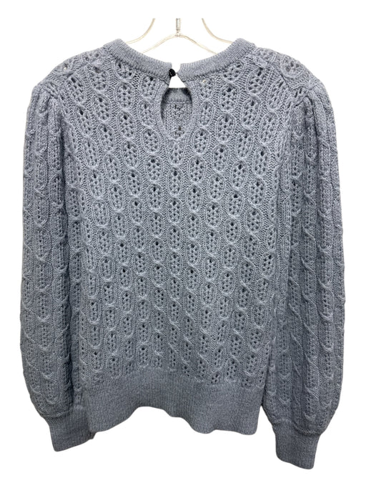 J Crew Size M Light Blue Polyamide Blend Open Knit Oval Detail Sweater Light Blue / M