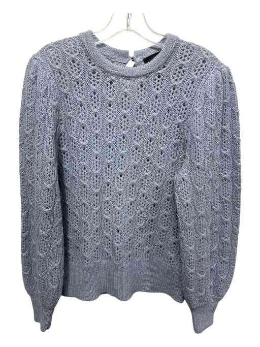 J Crew Size M Light Blue Polyamide Blend Open Knit Oval Detail Sweater Light Blue / M