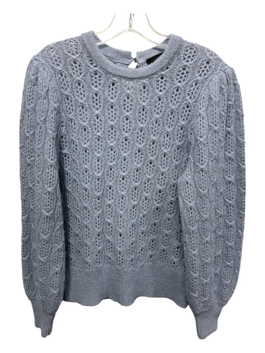 J Crew Size M Light Blue Polyamide Blend Open Knit Oval Detail Sweater Light Blue / M