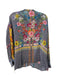 Johnny Was Size XS Blue Yellow Red Curpo Floral Button Front Long Sleeve Top Blue Yellow Red / XS