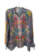 Johnny Was Size XS Blue Yellow Red Curpo Floral Button Front Long Sleeve Top Blue Yellow Red / XS