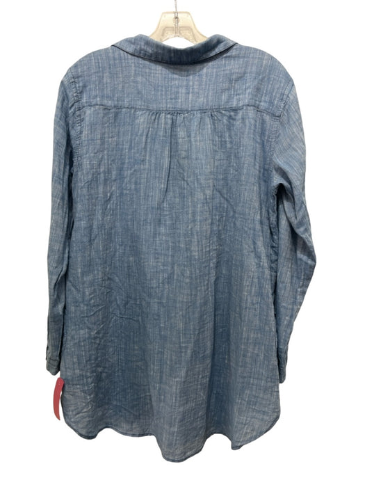 CP Shades Size S Chambray Cotton Pockets Long Sleeve Dress Chambray / S