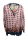 Johnny Was Size S Pink & Multi Silk Pintuck Floral Tassels Long Sleeve Top Pink & Multi / S