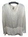 Go Silk Size S Ivory Silk Paneled V Neck Long Sleeve Top Ivory / S