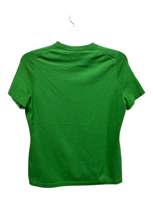 Ann Mashburn Size Small Light Green Cotton Short Sleeve Knit Ribbed Top Light Green / Small
