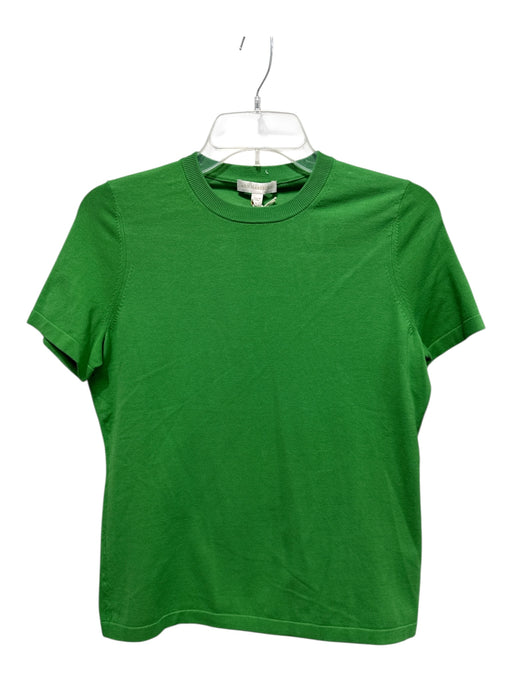 Ann Mashburn Size Small Light Green Cotton Short Sleeve Knit Ribbed Top Light Green / Small