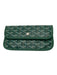 Goyard Green, Tan, White Coated Canvas Leather trim Goyardine Monogram flap Bag Green, Tan, White / Mini