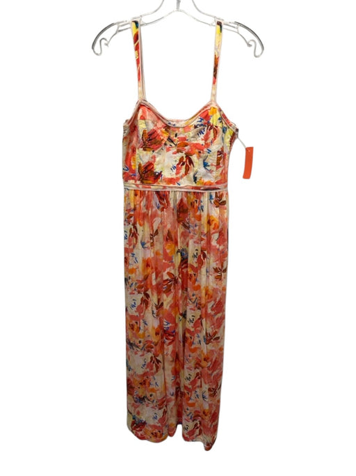 Ulla Johnson Size 00 Orange, Yellow & Multi Lyocell Shoulder Straps Floral Dress Orange, Yellow & Multi / 00