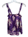 Ulla Johnson Size 2 Purple & White Silk Shoulder Straps Tie Dye Pleated Hem Top Purple & White / 2