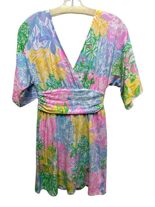Lilly Pulitzer Size XS Yellow, Pink, Multi Rayon & Elastane 1/2 Sleeve Dress Yellow, Pink, Multi / XS