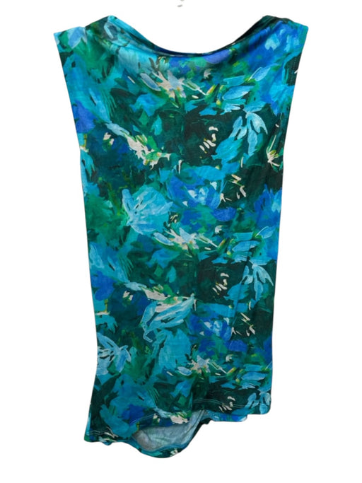 Ulla Johnson Size P Blue, Green, Multi Lyocell Sleeveless Abstract Print Top Blue, Green, Multi / P