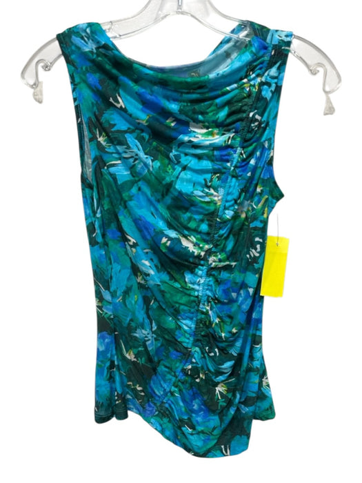 Ulla Johnson Size P Blue, Green, Multi Lyocell Sleeveless Abstract Print Top Blue, Green, Multi / P