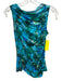Ulla Johnson Size P Blue, Green, Multi Lyocell Sleeveless Abstract Print Top Blue, Green, Multi / P