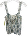 Love Shack Fancy Size One Size Blue, Beige, White Sleeveless Tank Ruffles Top Blue, Beige, White / One Size