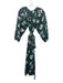 The Great Size 0 Green, Black, White Cotton Long puff sleeve Floral Print Dress Green, Black, White / 0
