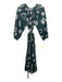 The Great Size 0 Green, Black, White Cotton Long puff sleeve Floral Print Dress Green, Black, White / 0