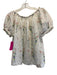 Doen Size XS White, Pink, Blue Cotton Lace Detail Short Puff Sleeve Top White, Pink, Blue / XS