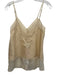 Mariacher Size XS Cream Viscose Spaghetti Strap V Neck Sheer Overlay Top Cream / XS