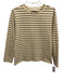 Minnow Size S Cream & Brown Cotton Long Sleeve Stripe Top Cream & Brown / S