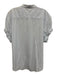 XiRENA Size S Light Blue Cotton Short Sleeve Buttons Blouse Top Light Blue / S
