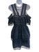 Self-Portrait Size 6 Navy Blue Polyester Pop Over Crochet Lace Mini Dress Navy Blue / 6